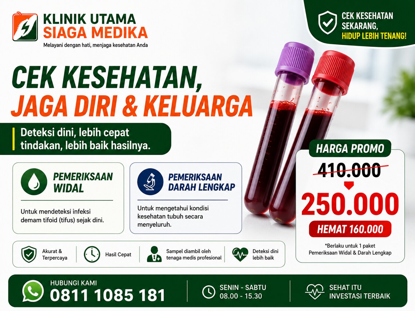 Promo Widal dan Darah Lengkap